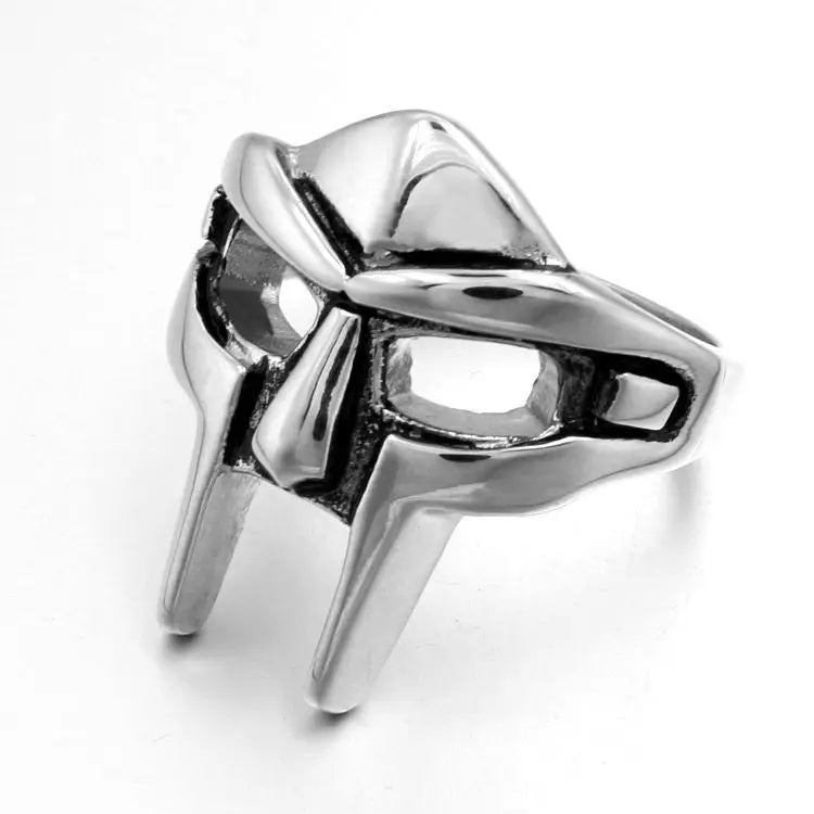 Goth Hip Hop MF DOOM Mask Rings For Men Gladiator Punk Style Egyptian Pharaoh Male Ring Classic Retro Jewelry Party Accessories