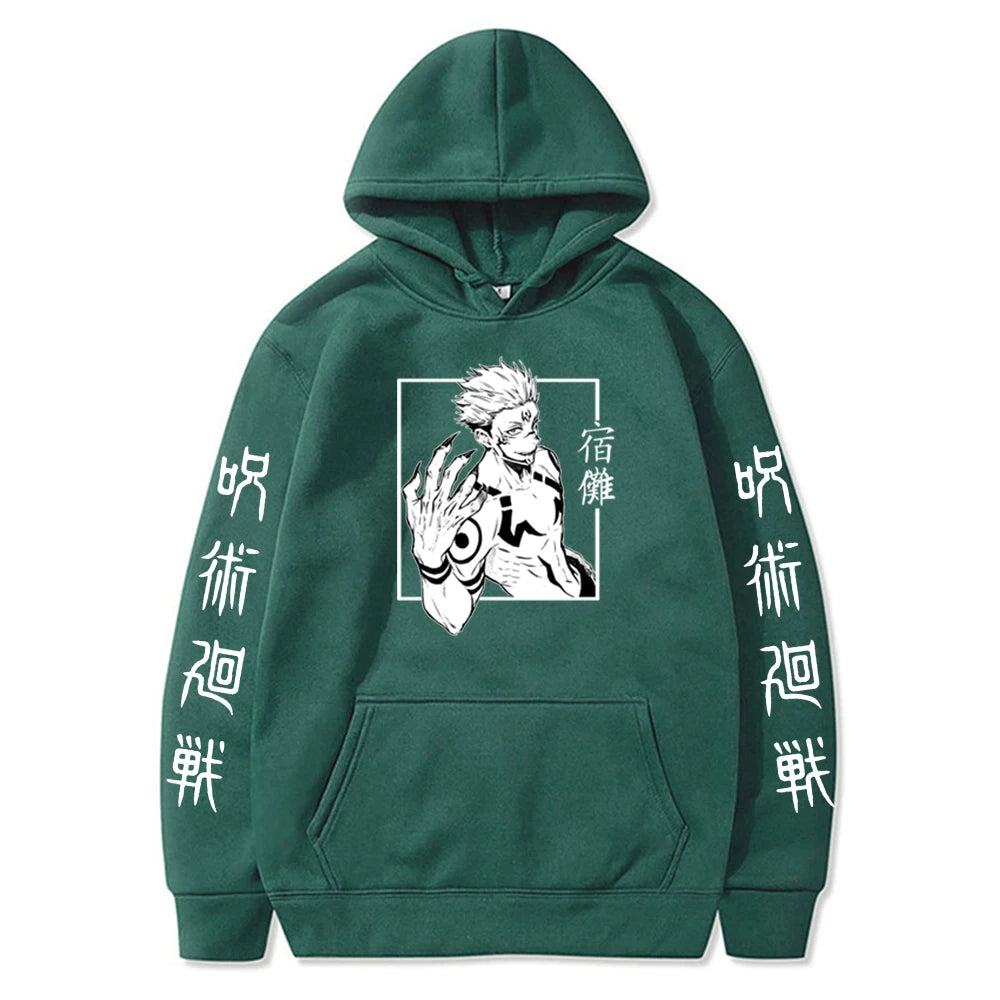 Harajuku Hoodies Unisex Jujutsu Kaisen Anime Ryomen Sukuna Graphics Printed Men's Hoodie Streetwear Fashion Casual Sweatshirt