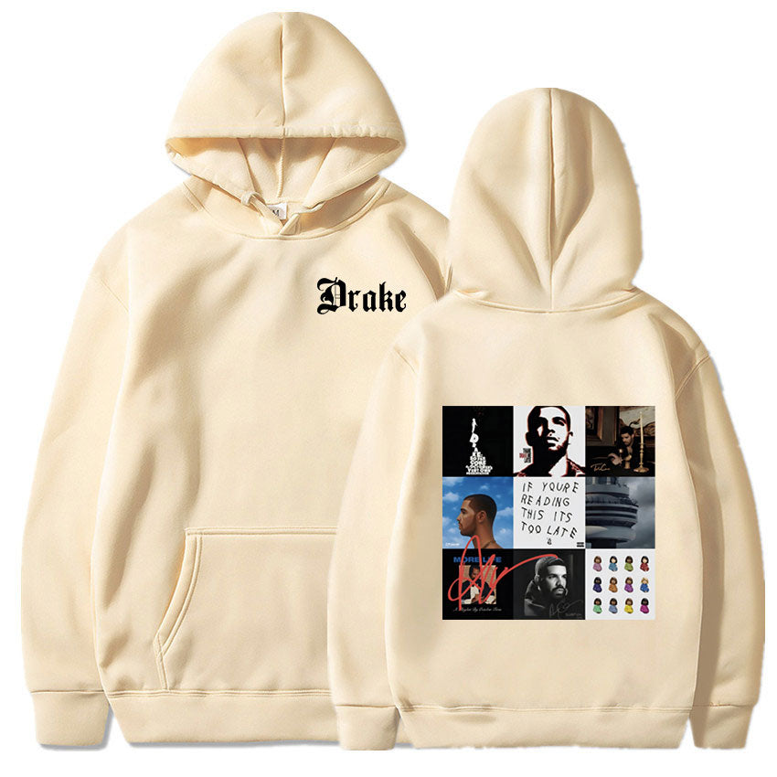 Rapper Drake Music Album Cover Graphic Hoodies Men's Fashion Hip Hop Vintage Sweatshirts Fleece Warm Oversized Hoodie Y2K Unisex