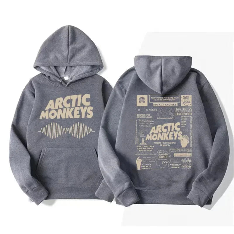 Men Women Harajuku hip hop punk sweatshirt fashion trend style hoodie retro Arctic Monkeys Music Tour double sided print hoodies