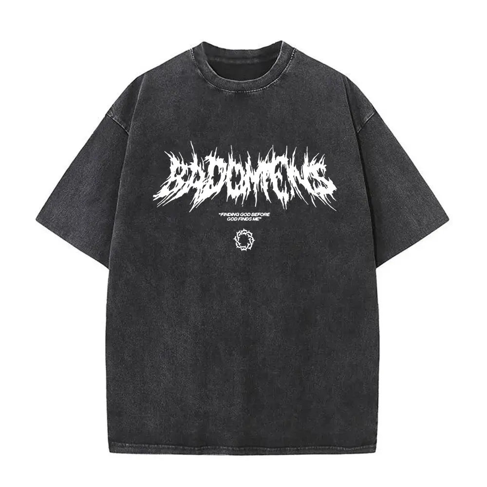 Washed Vintage Bad Omens Band Tshirt THE DEATH OF PEACE OF MIND T-shirts Men Women Oversized T Shirt Men's Rock Gothic T-shirt