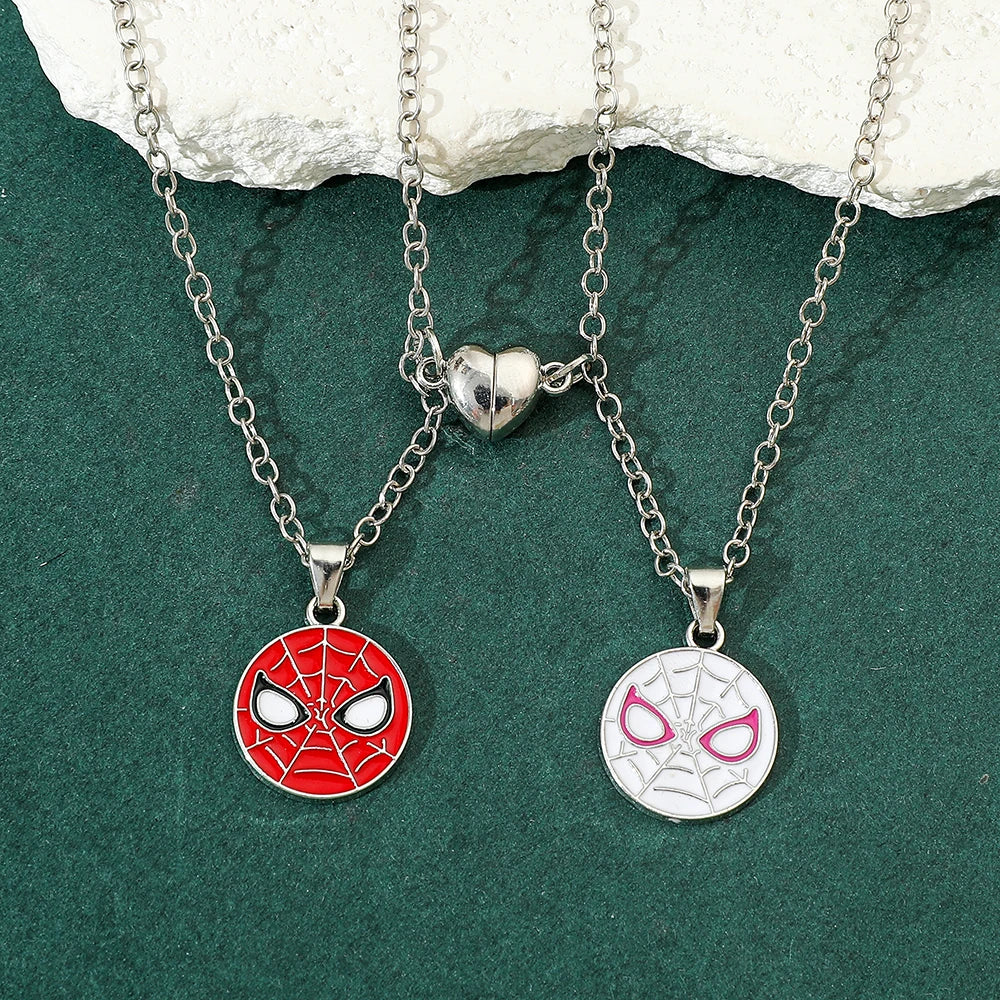 2pcs/set Marvel Superhero Spider-Man Necklace Fashion Couple Necklace Gift for Best Friend