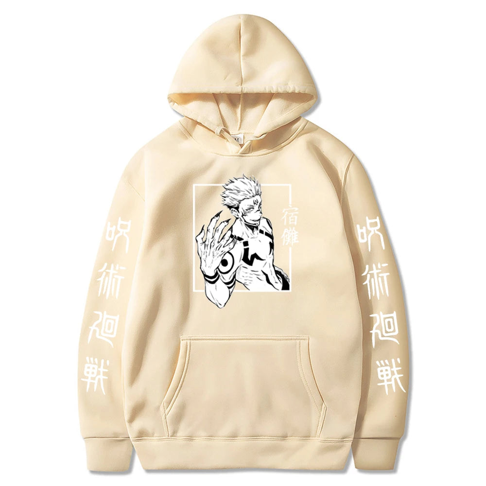 Harajuku Hoodies Unisex Jujutsu Kaisen Anime Ryomen Sukuna Graphics Printed Men's Hoodie Streetwear Fashion Casual Sweatshirt