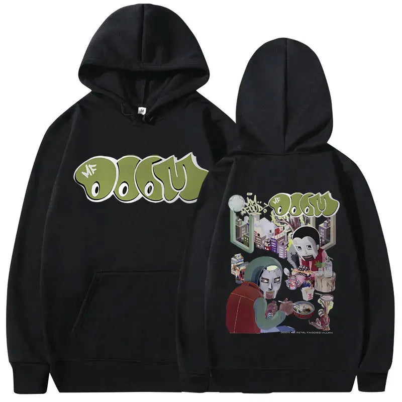 Awesome Rapper Mf Doom MM FOOD Graphic Hoodie Men Women Hip Hop Fashion Hooded Sweatshirt Men's Casual Fleece Oversized Hoodies