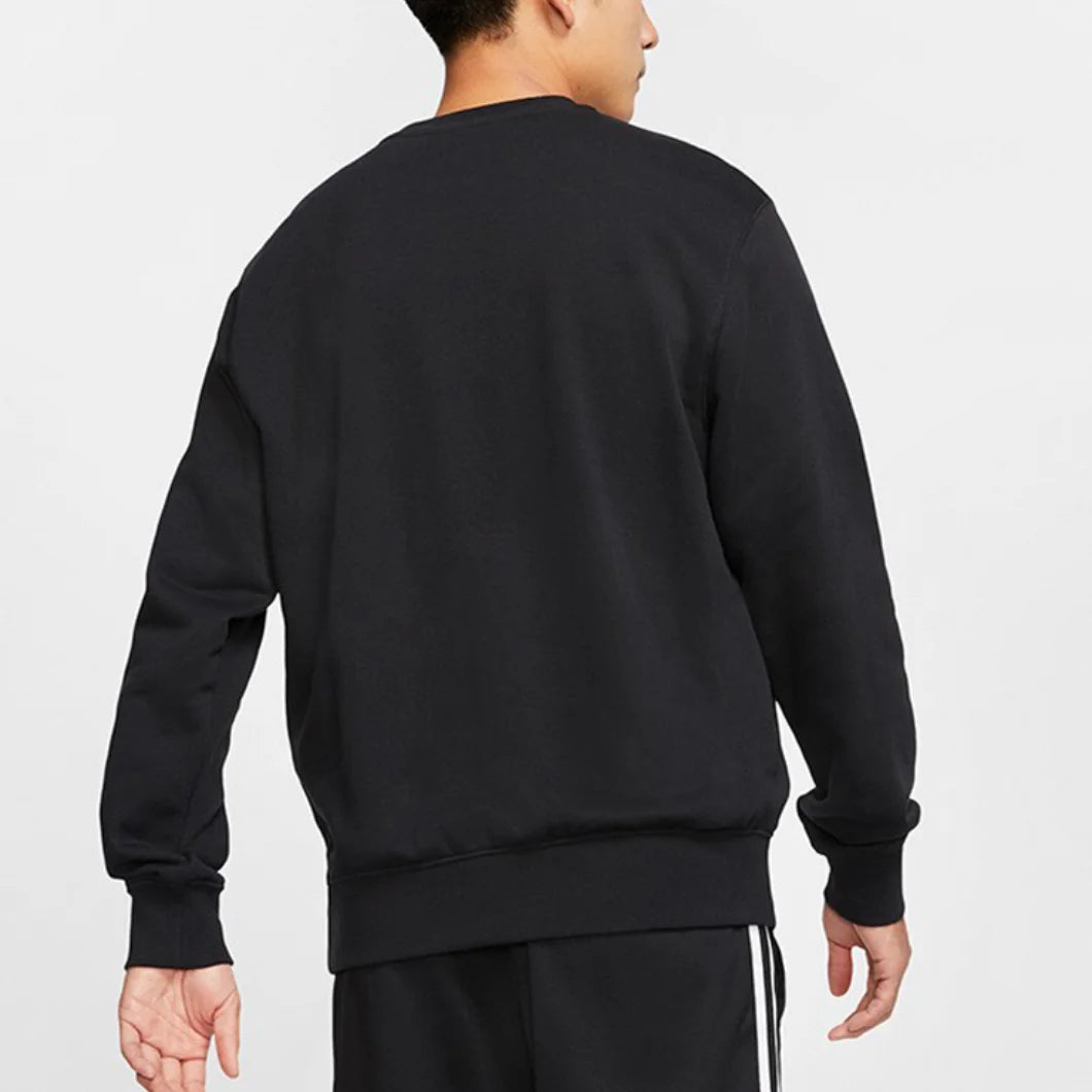 Nike authentic embroidery spring and autumn thin men's fashion classic long-sleeved round neck casual sweater black