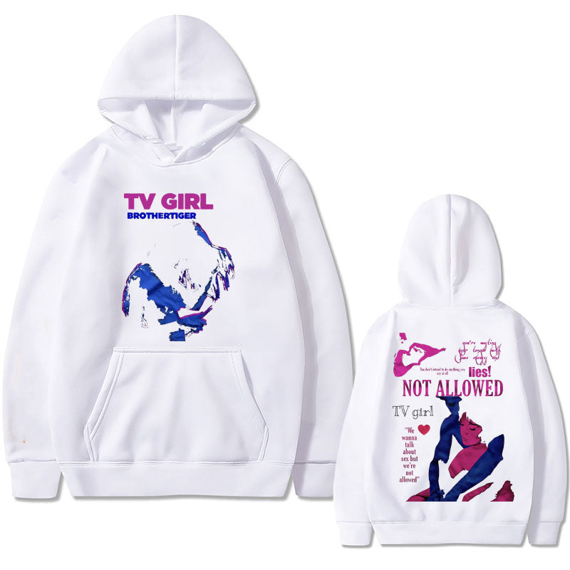 Limited Edition Tv Girl Graphic Hoodie Unisex Fleece Cotton Hoodies Male Black Streetwear Men Women Fashion Oversized Sweatshirt