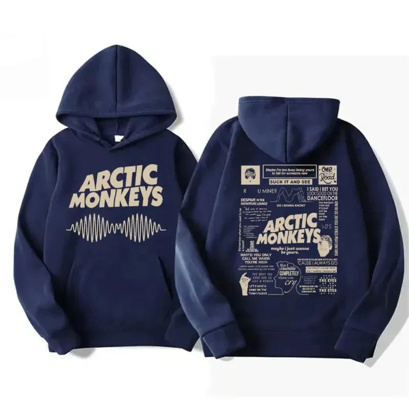 Men Women Harajuku hip hop punk sweatshirt fashion trend style hoodie retro Arctic Monkeys Music Tour double sided print hoodies