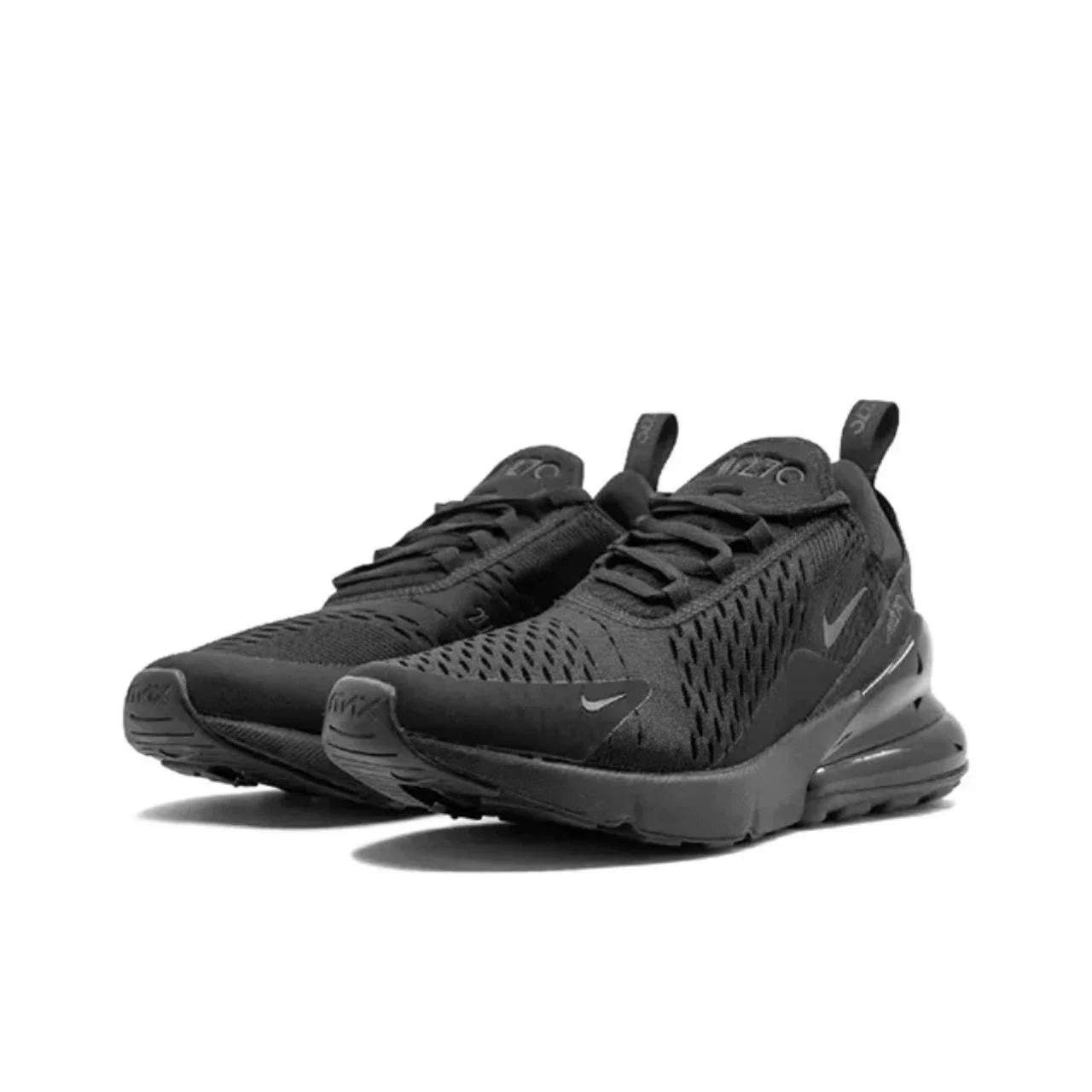 Nike Air Max 270 Mesh Shock Absorption Non-Slip Abrasion Resistant Low Top Air Cushion Running Shoes Unisex Black & White