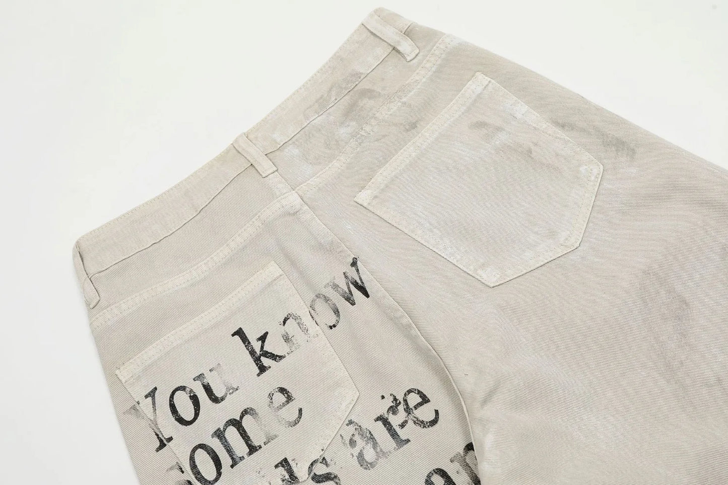 Uncledonjm Letter Print Dirty Jeans Men High Street Y2k Men’s Jeans Harajuku Baggy Jeans