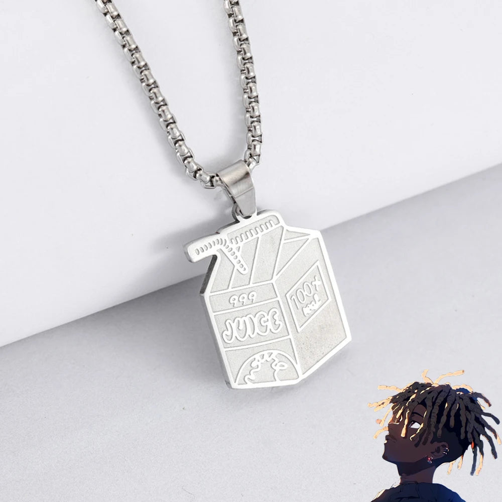 JUICE WRLD 999 Necklace Rap Hip Hop Stainless Steel Pendant Jewelry Gifts for Women Men Boys Fans Gifts Accessories