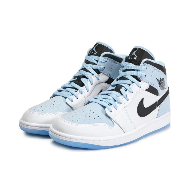 Air Jordan 1 Mid Shock Leather Comfortable Shock Absorbent Anti Slip Wear Resistant Mid Top Retro Basketball Shoes for Men