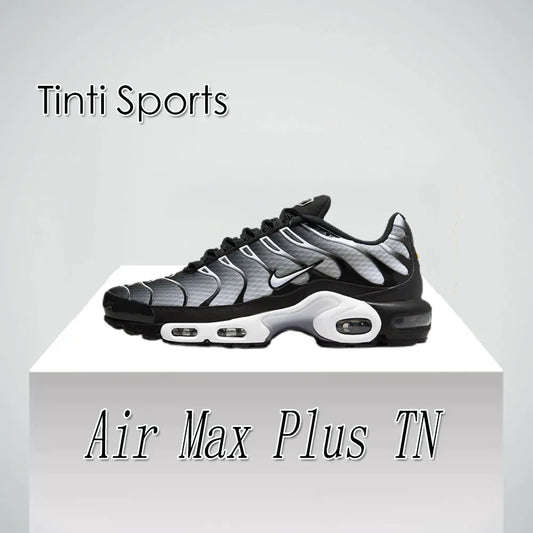 Nike New Air Max Plus TN Men's Sneakers winter Fashionable and comfortable casual shoes Lightweight and wearable Silver&Black