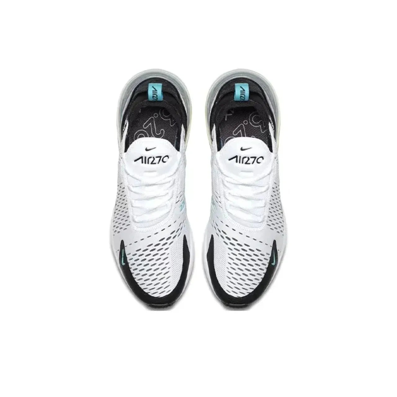 Nike Air Max 270 Mesh Shock Absorption Non-Slip Abrasion Resistant Low Top Air Cushion Running Shoes Unisex Black & White