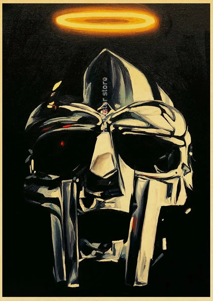 MF Doom Madlib Poster Retro Poster Painting Hip Hop Rap Music Album Star Picture Wall Art For Living Room Home Decor