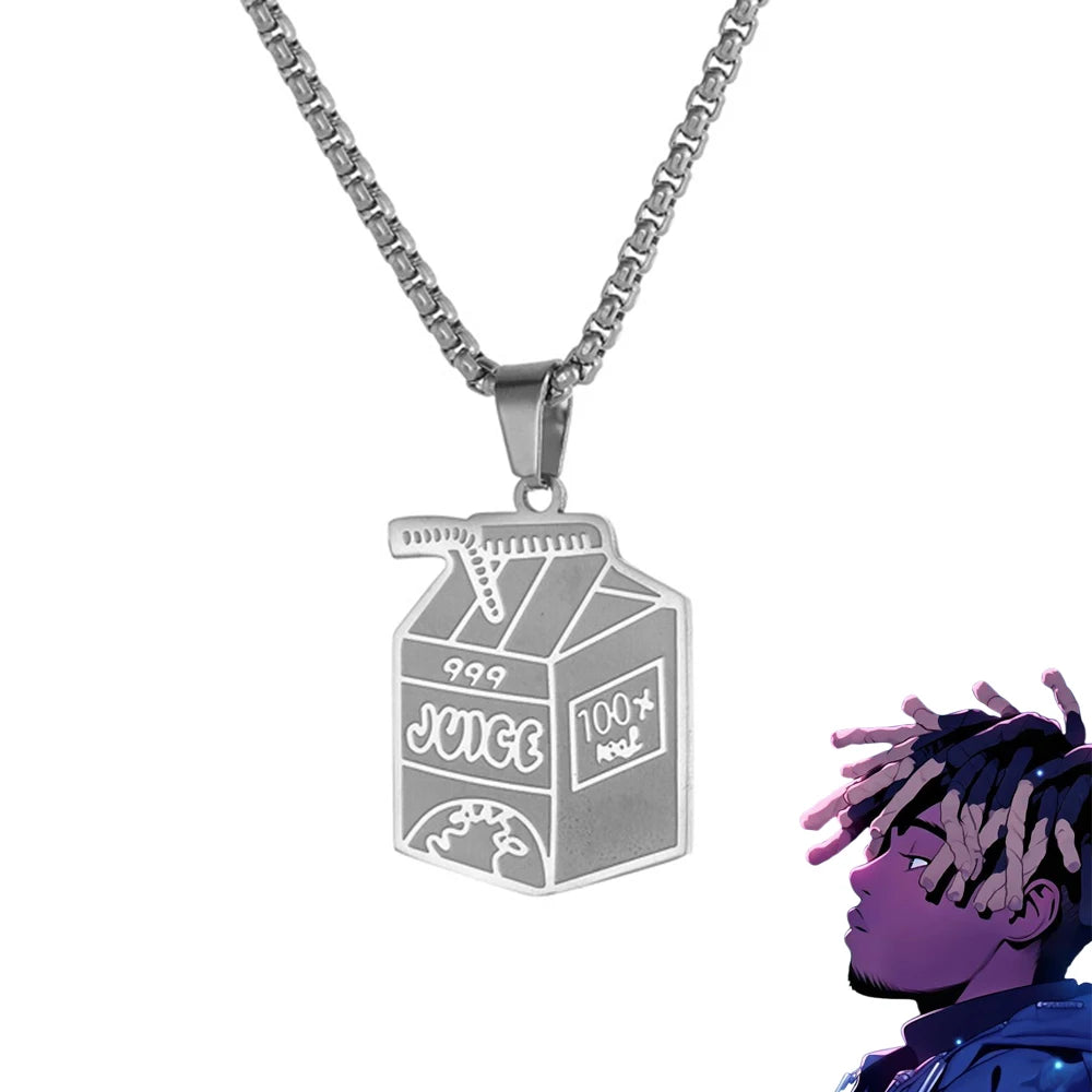 JUICE WRLD 999 Necklace Rap Hip Hop Stainless Steel Pendant Jewelry Gifts for Women Men Boys Fans Gifts Accessories