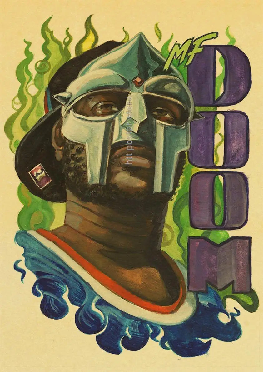 MF Doom Madlib Poster Retro Poster Painting Hip Hop Rap Music Album Star Picture Wall Art For Living Room Home Decor