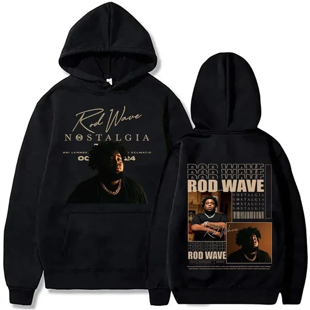 2024 Rod Wave Tour Fashion Casual Nostalgic Hip Hop Music Printed Hoodie Men's and Women's Pullover Fans Luxury Gift Tops Hoodie