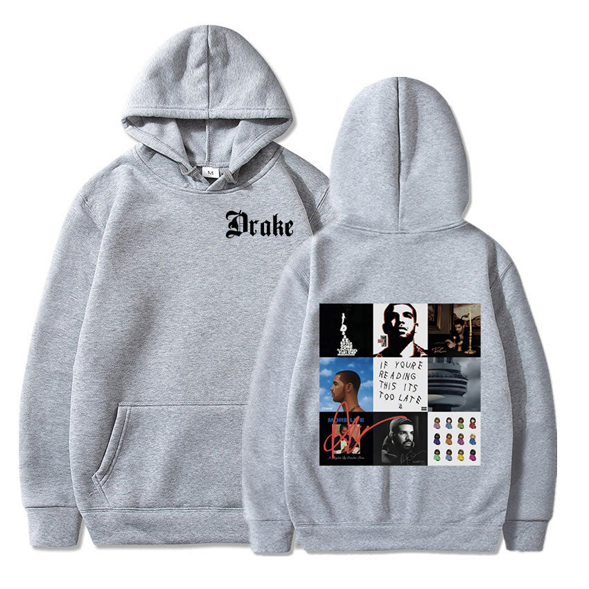 Rapper Drake Music Album Cover Graphic Hoodies Men's Fashion Hip Hop Vintage Sweatshirts Fleece Warm Oversized Hoodie Y2K Unisex