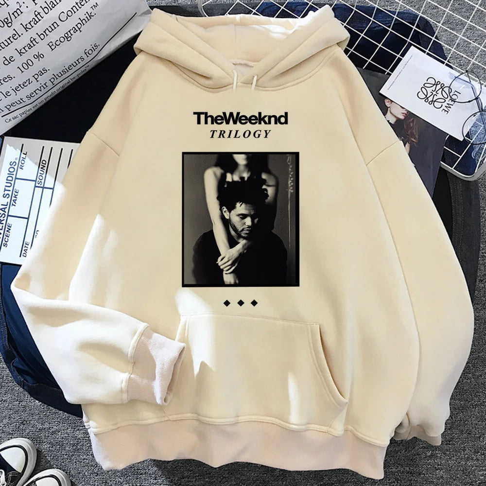 the Weeknd hoodies women vintage Fleece Hood sweatshirts women japanese Pullover