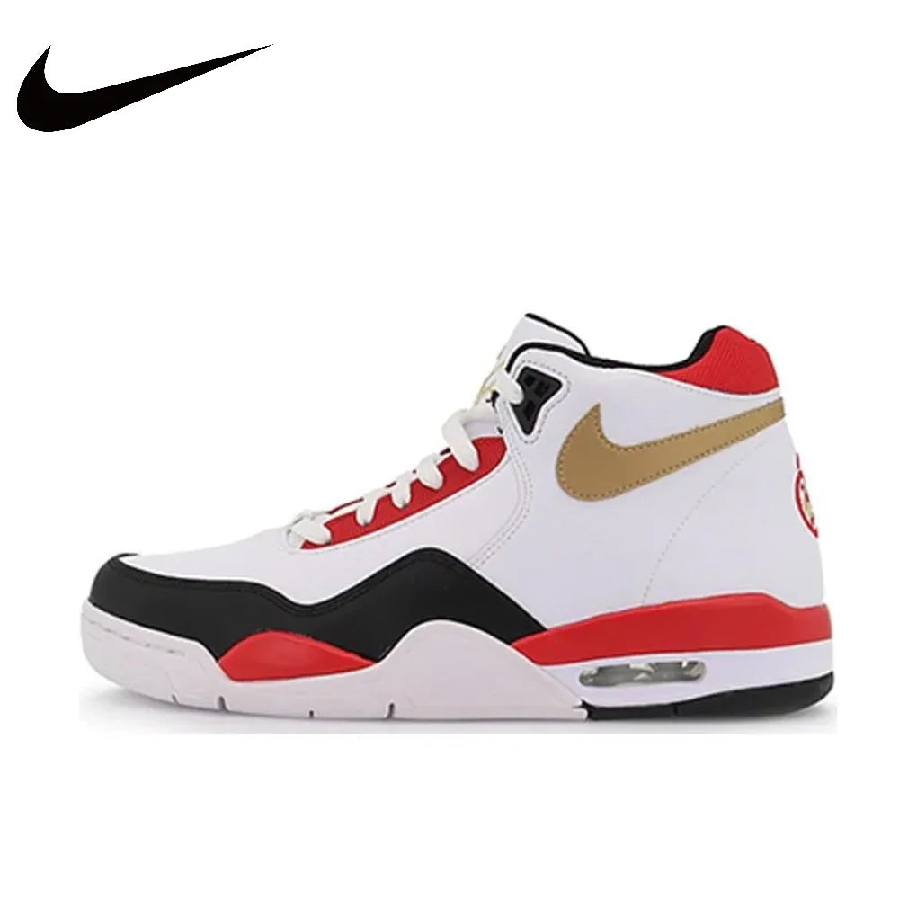 NIKE Flight Legacy men's shoes mid-top jordan 4 air cushion wear-resistant casual basketball sneakers