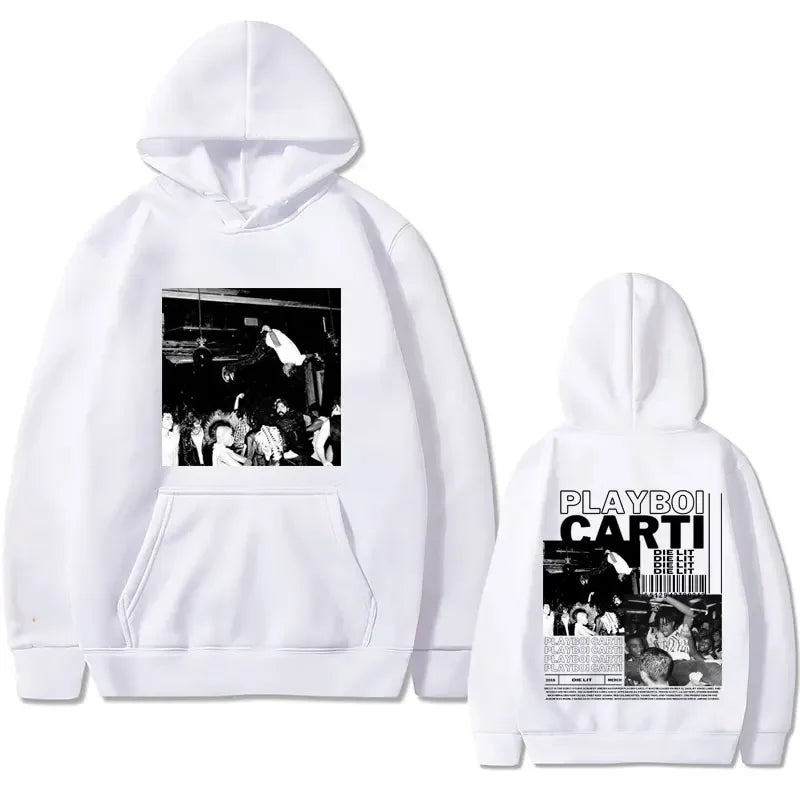 Hip Hop Rapper Playboi Carti Die Lit Music Album Hoodie Men's Fleece Cotton Sweatshirt Pullover Men Vintage Oversized Streetwear