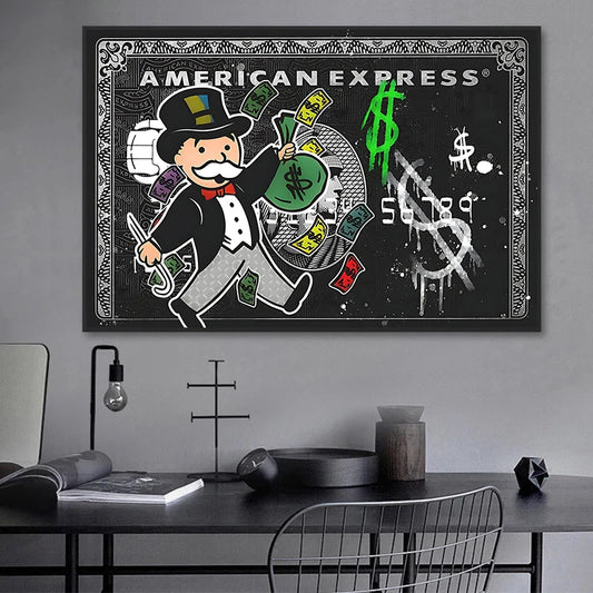 Alec Monopoly Express Canvas Posters and Prints Vintage Graffiti Painting Wall Art Picture Cuadros Home Decoration No Frame