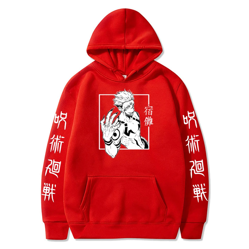 Harajuku Hoodies Unisex Jujutsu Kaisen Anime Ryomen Sukuna Graphics Printed Men's Hoodie Streetwear Fashion Casual Sweatshirt