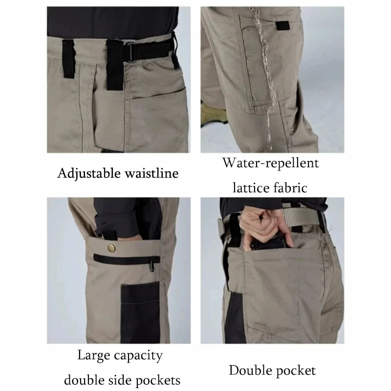 Wear Resistant Work Pant Man Multi-pocket Straight Cargo Trousers Outdoor Jogging Tactical Pants Spring Autumn Casual Trousers