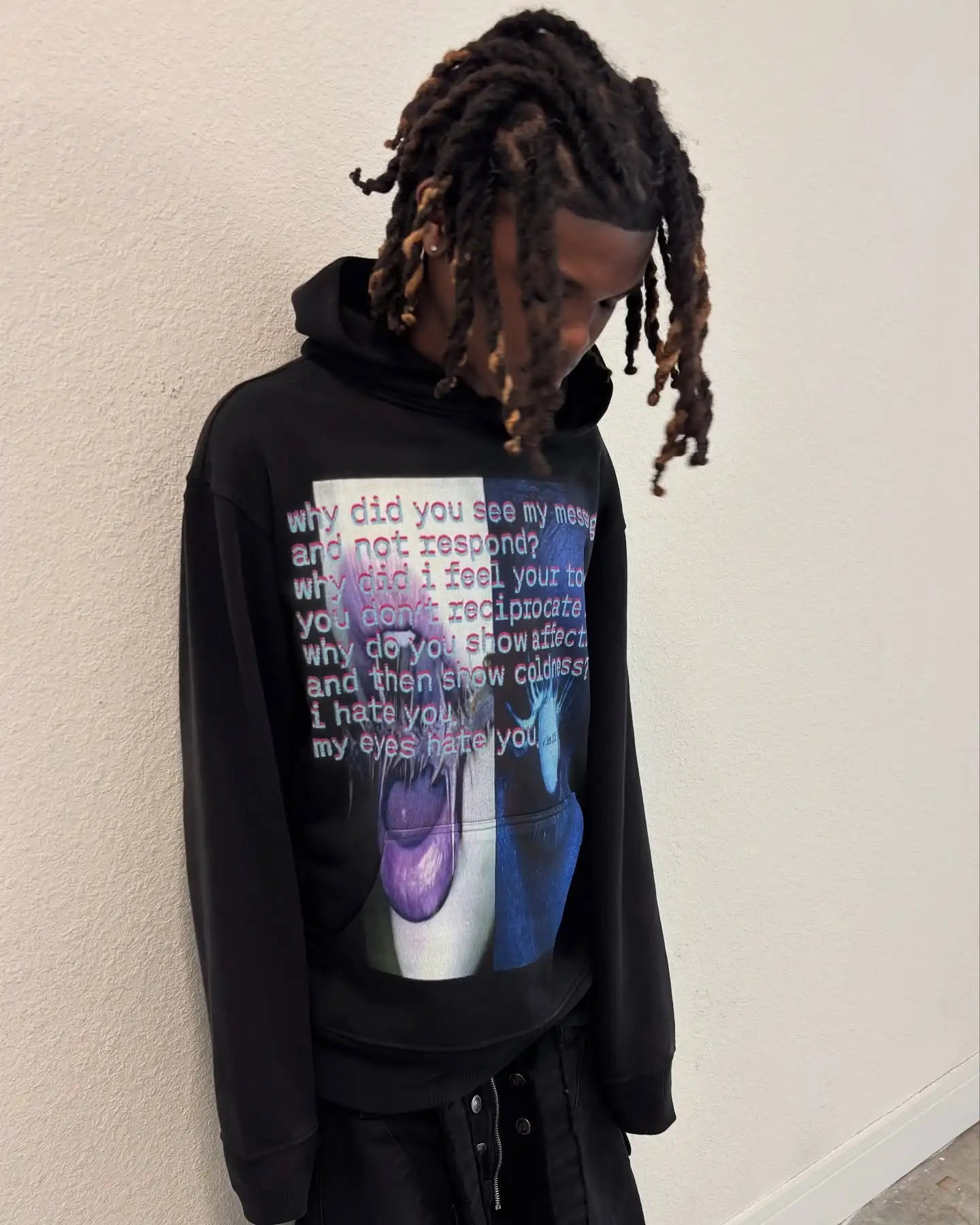 Harajuku Thickened Hip Hop Affection Hoodie Oversized Y2k Goth Hoodies Women Streetwear Tops Sweatshirt Grunge Men Clothing