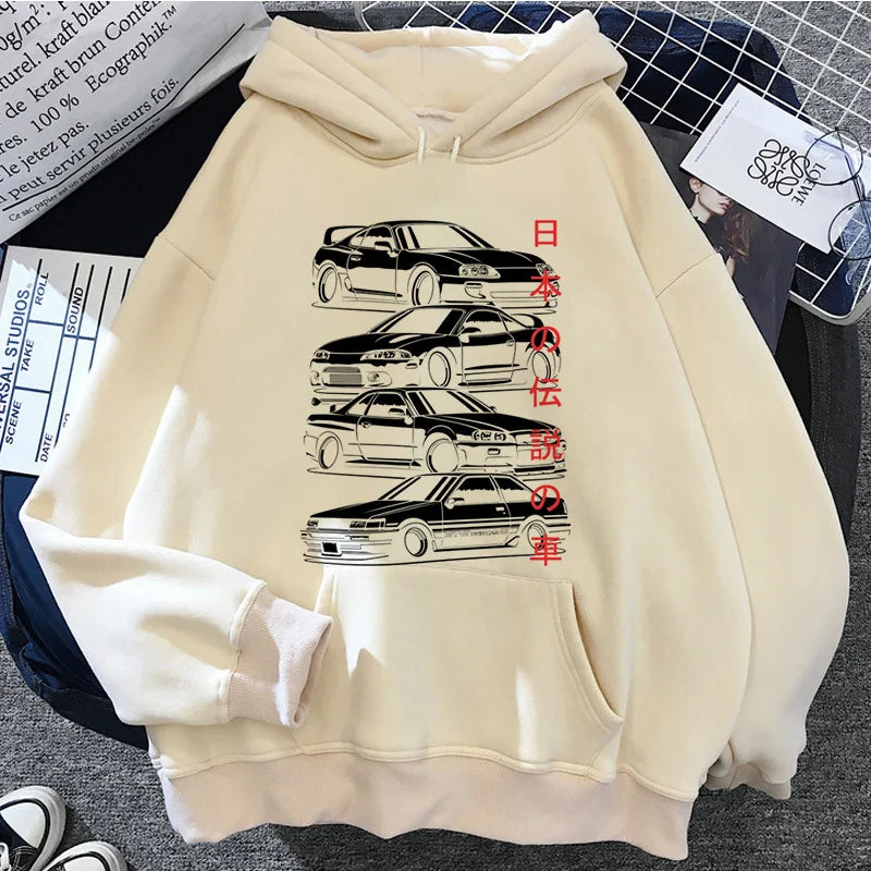 Jdm Printed Hoodie Men/Women Casual Fashion Hooded Shirt Woman y2k Long Sleeves Pullover Sweatshirts Oversized Unisex Clothing