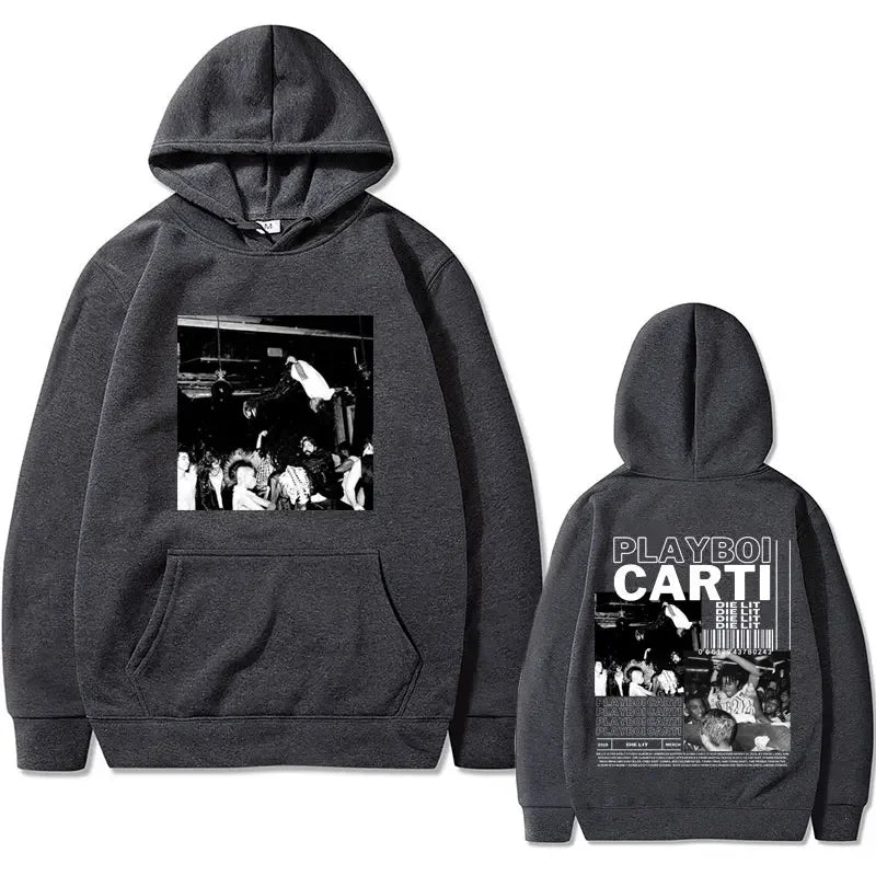 Hip Hop Rapper Playboi Carti Die Lit Music Album Hoodie Men's Fleece Cotton Sweatshirt Pullover Men Vintage Oversized Streetwear