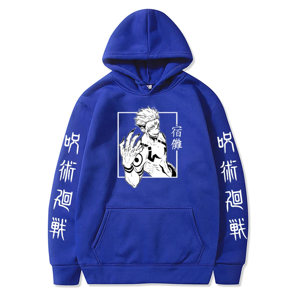 Harajuku Hoodies Unisex Jujutsu Kaisen Anime Ryomen Sukuna Graphics Printed Men's Hoodie Streetwear Fashion Casual Sweatshirt