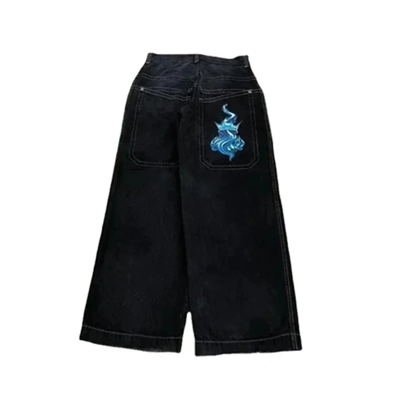 Y2K Jeans men vintage Embroidered Pattern American high quality Baggy jeans Hip Hop Harajuku streetwear men women wide leg jeans