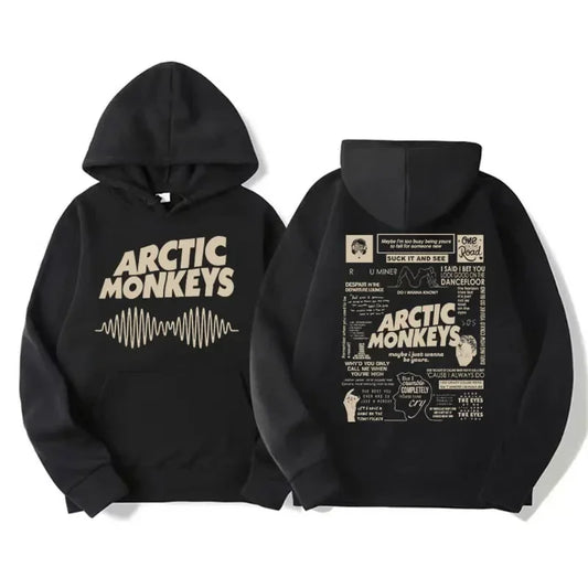 Men Women Harajuku hip hop punk sweatshirt fashion trend style hoodie retro Arctic Monkeys Music Tour double sided print hoodies