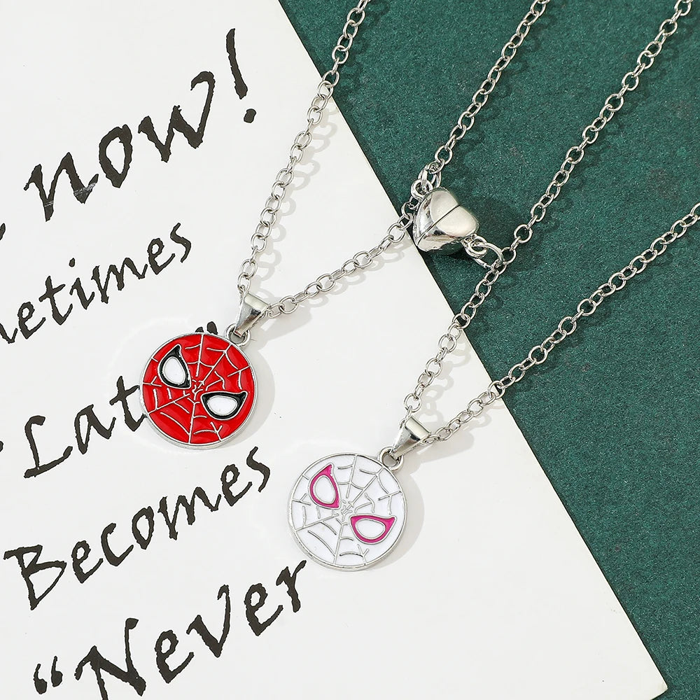 2pcs/set Marvel Superhero Spider-Man Necklace Fashion Couple Necklace Gift for Best Friend