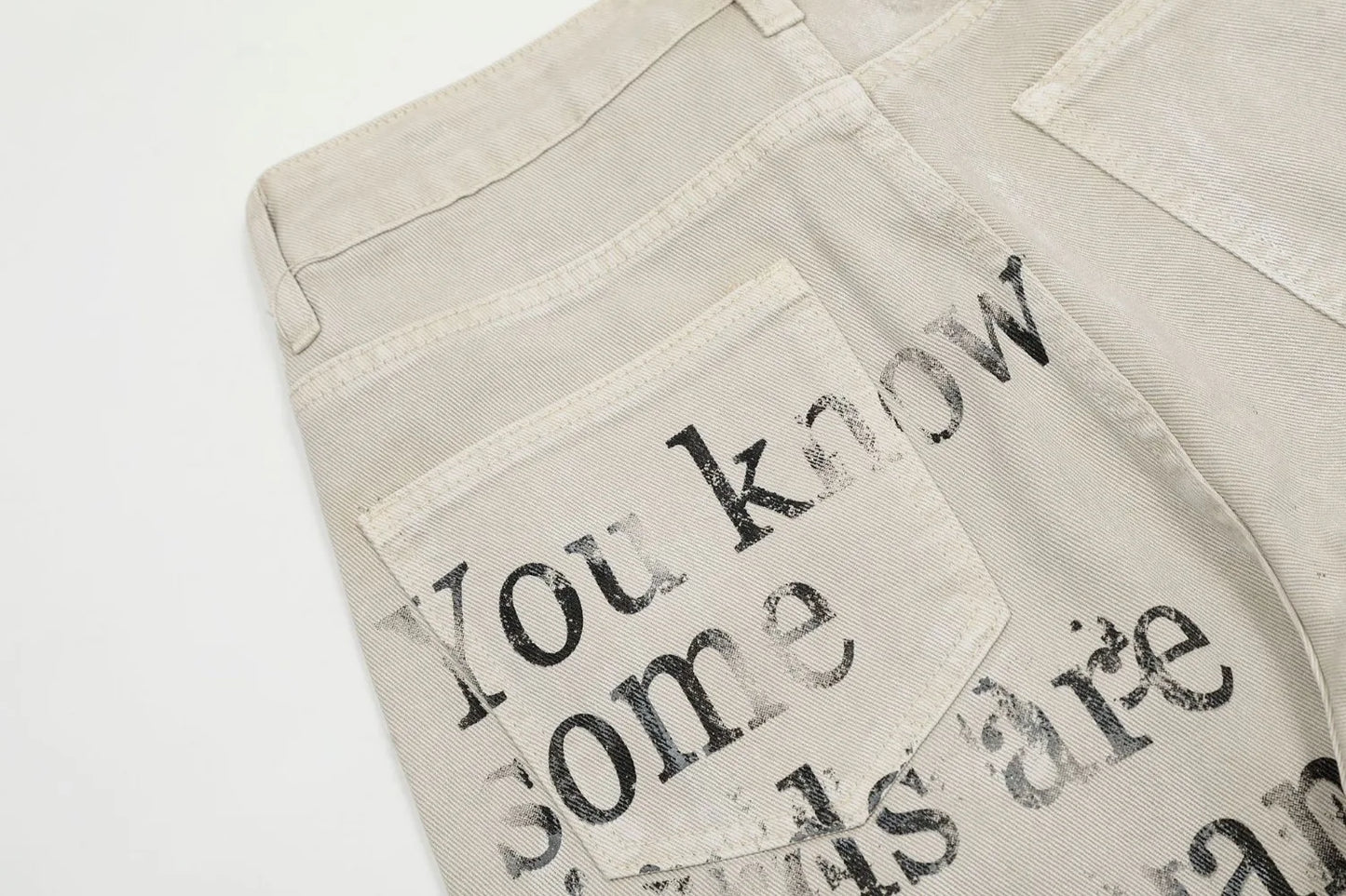 Uncledonjm Letter Print Dirty Jeans Men High Street Y2k Men’s Jeans Harajuku Baggy Jeans