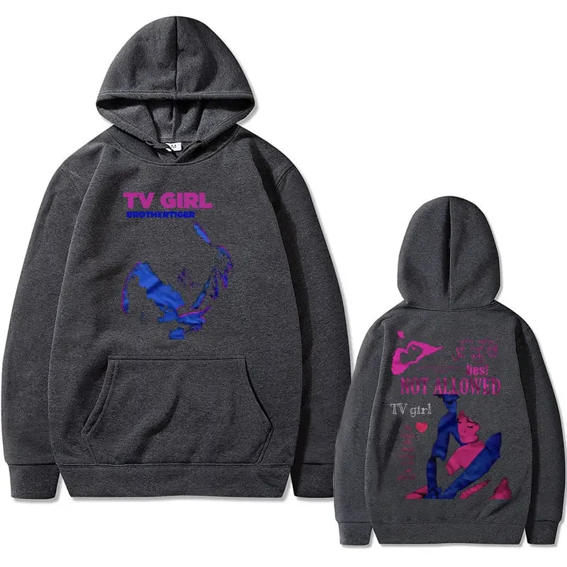 Limited Edition Tv Girl Graphic Hoodie Unisex Fleece Cotton Hoodies Male Black Streetwear Men Women Fashion Oversized Sweatshirt