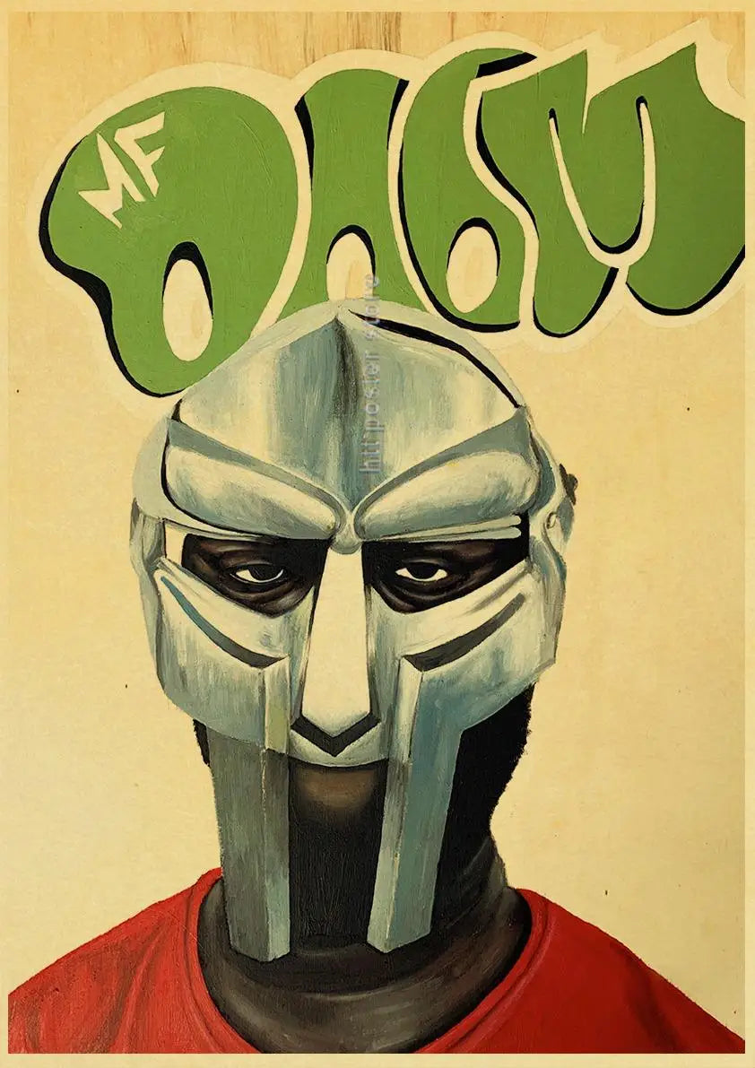 MF Doom Madlib Poster Retro Poster Painting Hip Hop Rap Music Album Star Picture Wall Art For Living Room Home Decor