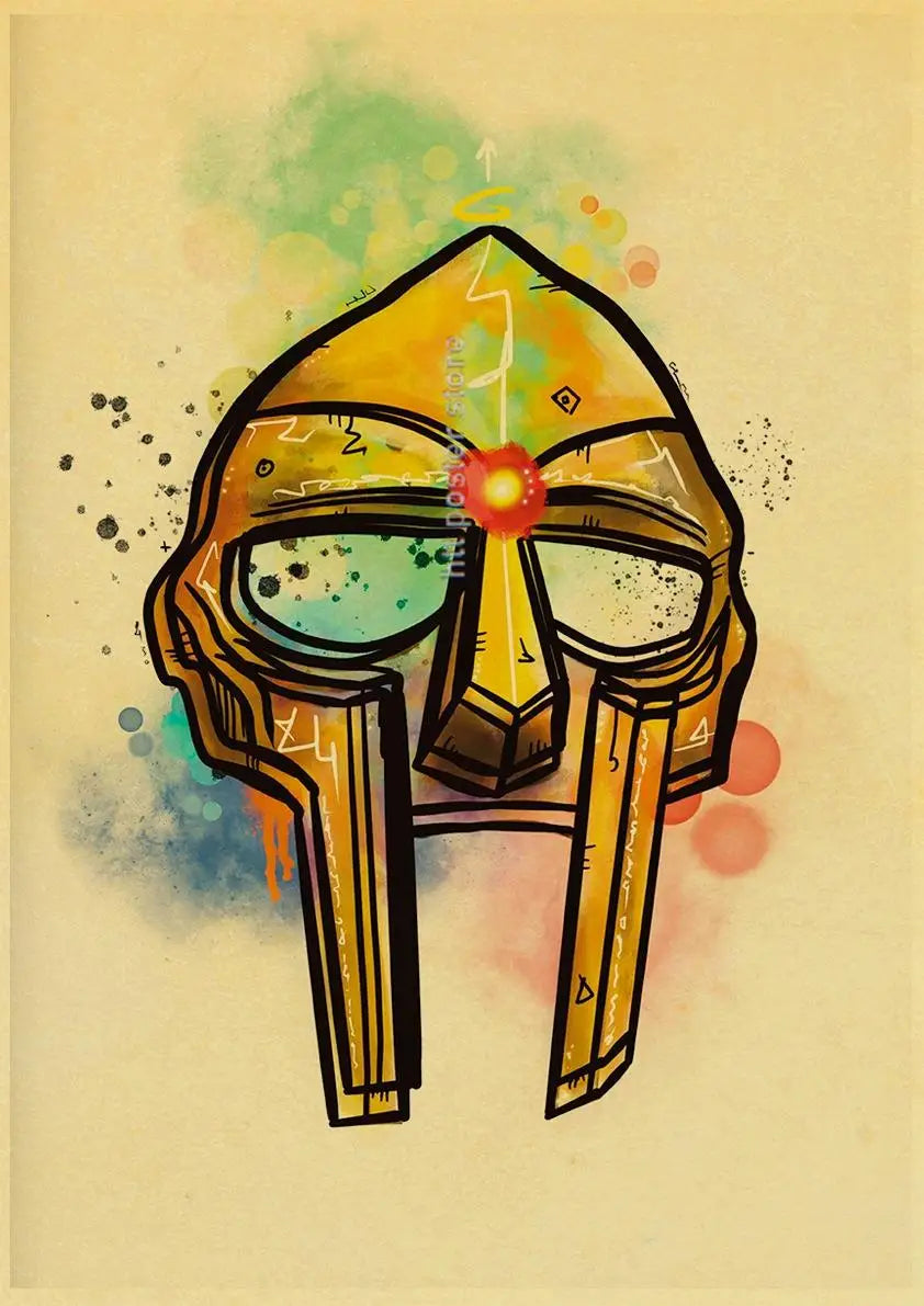 MF Doom Madlib Poster Retro Poster Painting Hip Hop Rap Music Album Star Picture Wall Art For Living Room Home Decor