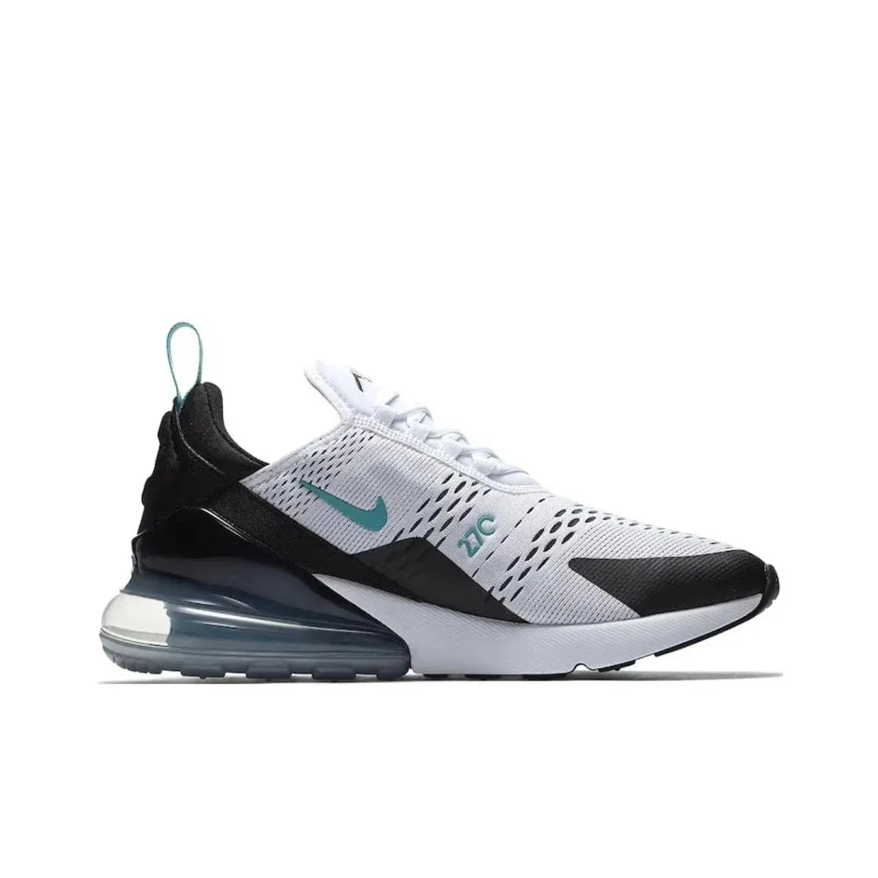 Nike Air Max 270 Mesh Shock Absorption Non-Slip Abrasion Resistant Low Top Air Cushion Running Shoes Unisex Black & White