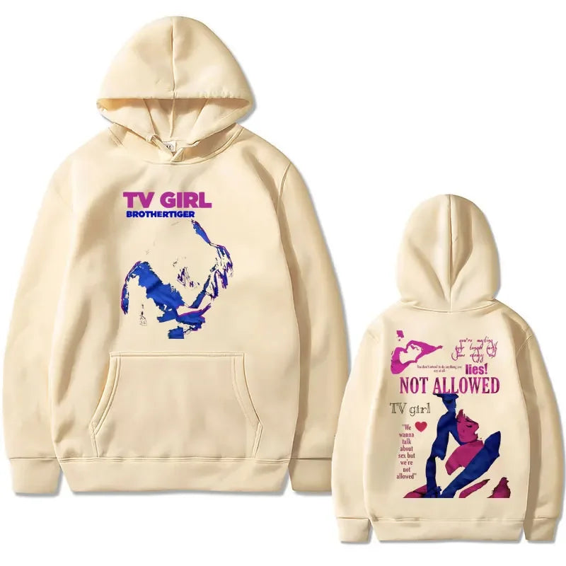 Limited Edition Tv Girl Graphic Hoodie Unisex Fleece Cotton Hoodies Male Black Streetwear Men Women Fashion Oversized Sweatshirt