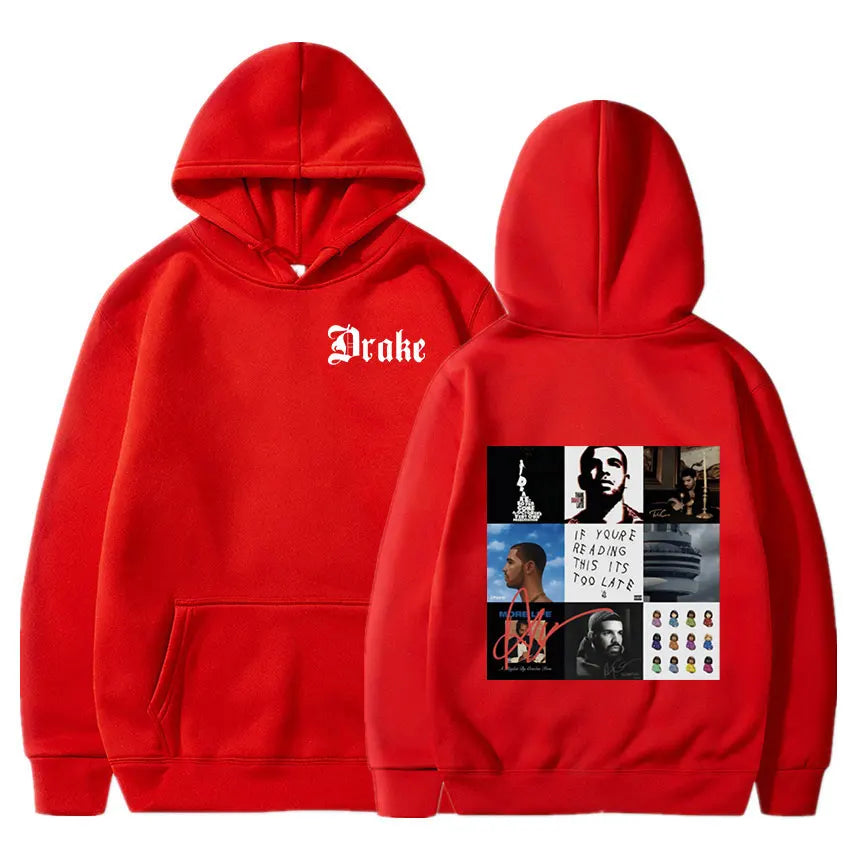 Rapper Drake Music Album Cover Graphic Hoodies Men's Fashion Hip Hop Vintage Sweatshirts Fleece Warm Oversized Hoodie Y2K Unisex