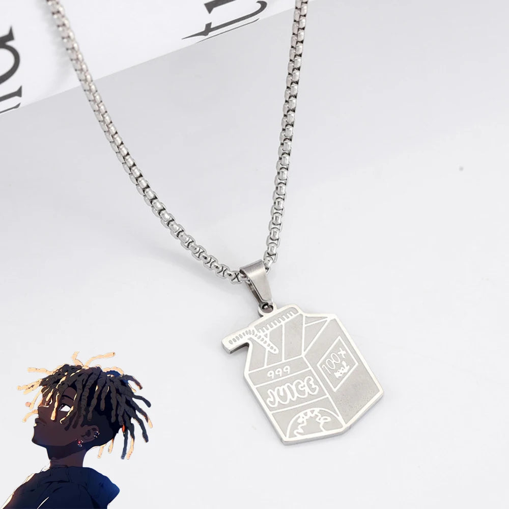 JUICE WRLD 999 Necklace Rap Hip Hop Stainless Steel Pendant Jewelry Gifts for Women Men Boys Fans Gifts Accessories