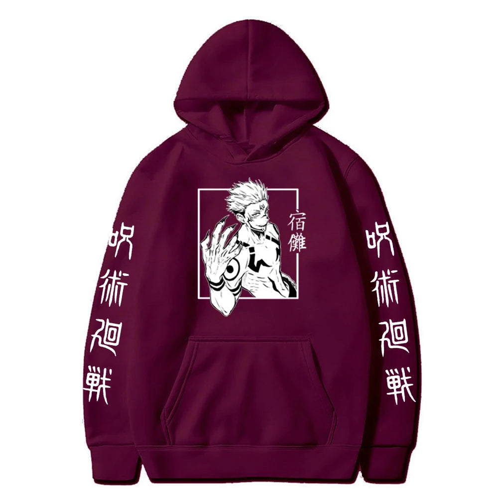 Harajuku Hoodies Unisex Jujutsu Kaisen Anime Ryomen Sukuna Graphics Printed Men's Hoodie Streetwear Fashion Casual Sweatshirt