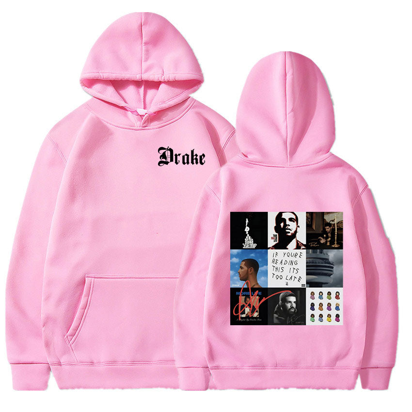 Rapper Drake Music Album Cover Graphic Hoodies Men's Fashion Hip Hop Vintage Sweatshirts Fleece Warm Oversized Hoodie Y2K Unisex