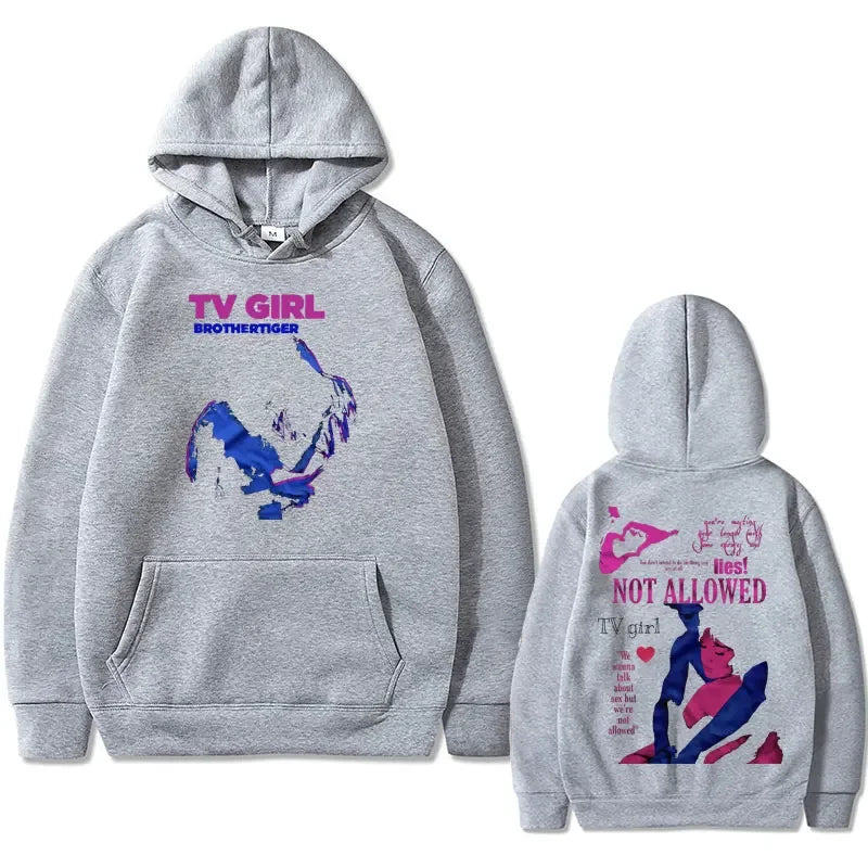 Limited Edition Tv Girl Graphic Hoodie Unisex Fleece Cotton Hoodies Male Black Streetwear Men Women Fashion Oversized Sweatshirt