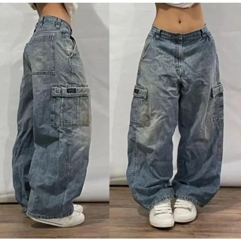 Streetwear Fashion New Oversized Print Baggy Jeans Men Y2K Harajuku Vintage Pop Gothic High Waist Casual Wide Leg Pants Trousers