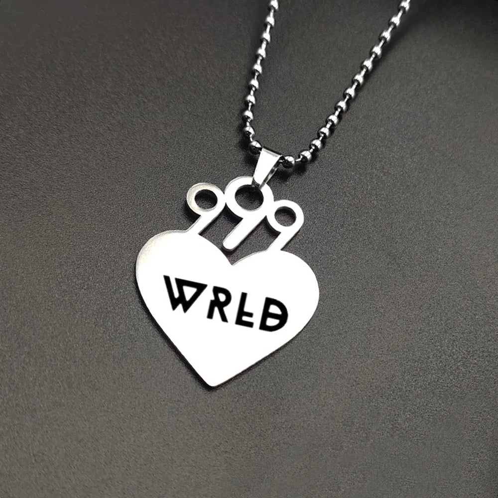 JUICE WRLD 999 Necklace Rap Hip Hop Stainless Steel Pendant Jewelry Gifts for Women Men Boys Fans Gifts Accessories