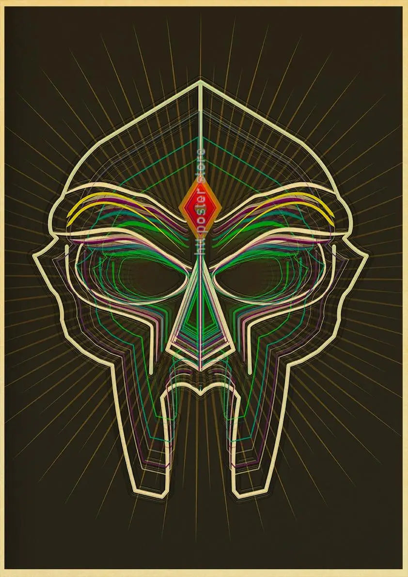 MF Doom Madlib Poster Retro Poster Painting Hip Hop Rap Music Album Star Picture Wall Art For Living Room Home Decor