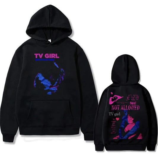 Limited Edition Tv Girl Graphic Hoodie Unisex Fleece Cotton Hoodies Male Black Streetwear Men Women Fashion Oversized Sweatshirt